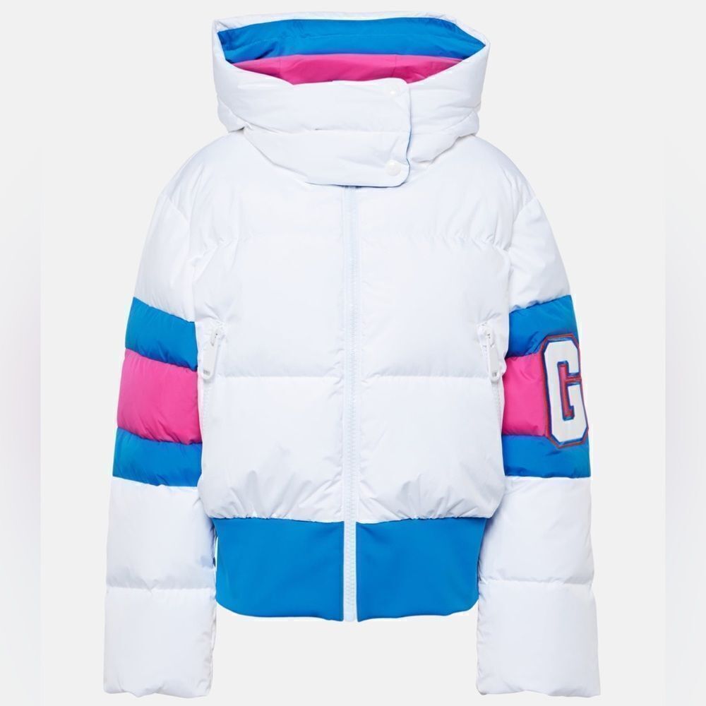 Goldbergh Puck Down Ski Jacket Nwot White Pink Blue Village Puffer Coat Us 4